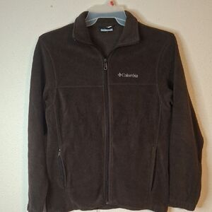 Columbia Dark Brown Full-Zip Fleece Jacket size small